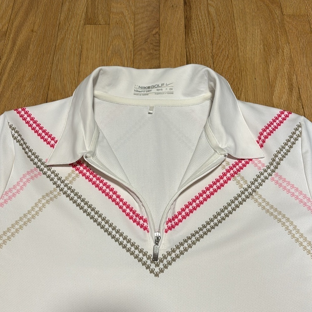Nike Golf Fit Dry Polyester & Spandex Golf Polo Zippered T-Shirt Size Small(4-6) - Picture 2 of 8